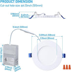 TORCHSTAR Basic Series 12-Pack 4 Inch Ultra-Thin LED Recessed Lighting with Junction Box, CRI90, Aluminum, 3000K Warm White, 5%-100% Dimmable Slim Recessed Downlight, 9W 800LM, ETL and Energy Star