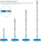 Window Squeegee，5 in 1 Bendable Head Window Squeegee for Home，61''Extension Poles，Bendable Head car Window Cleaner Tool，Squeegee for Shower Glass（Blue）