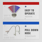 Fapully Kitchen Faucets with Pull Down Sprayer,Commercial Single Handle Kitchen Sink Faucet with LED Light,Brushed Nickel