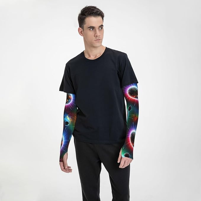 Men Women Anti-Slip Cooling Arm Sleeves Comfortable Sunshade for Summer Sports