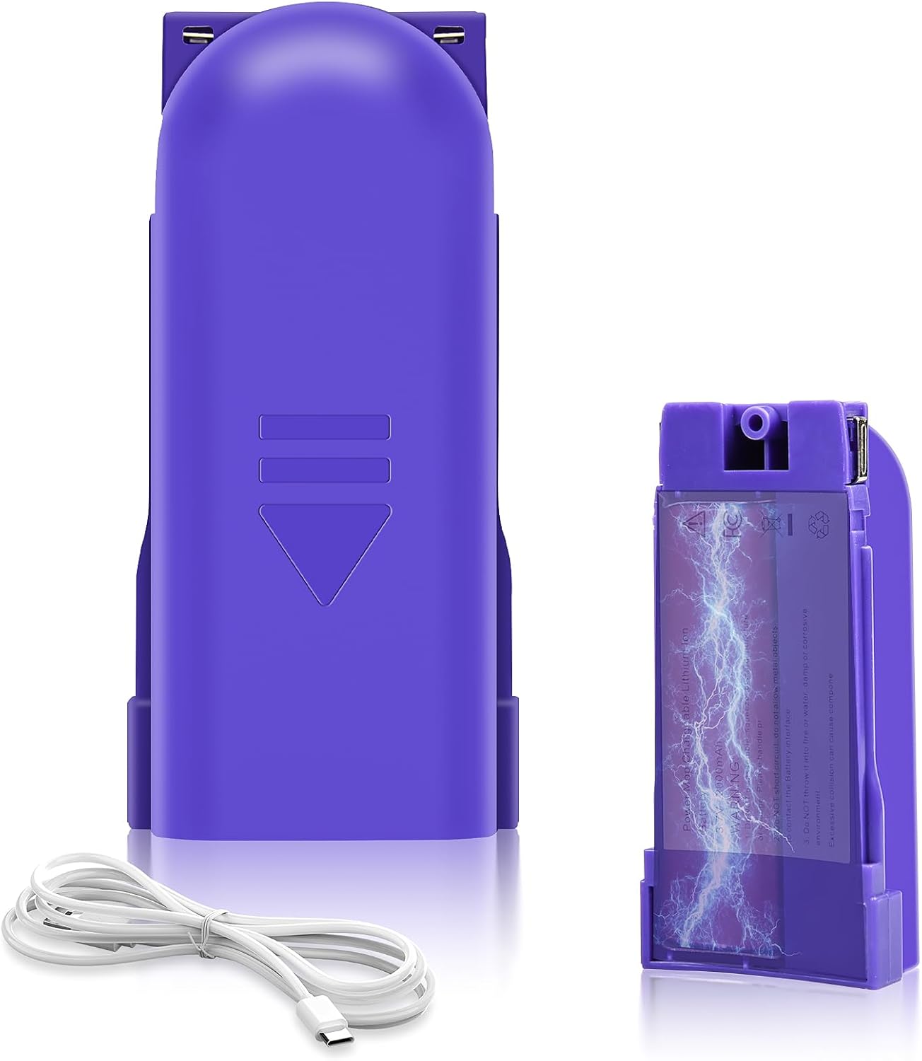 1 Pcs Rechargeable Battery Pack Replacement for Swiffer PowerMop, 500 Charge Cycles, 3.7V / 2.0Ah Lithium Ion Battery Contained in Removable Battery Holder (Type-C Port) with one USB Cable