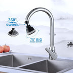 4 Spray Modes Faucet Aerator,360 Degree Faucet Sprayer Attachment,Big Angle Kitchen Faucet Aerator,Swivel Faucet Extender,Sink Sprayer Attachment for faucet,55/64 inch Female Thread (Black)