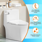 Boltigen Toilet Handle Replacement Kit, Front Mount Flush Handle for Toilet Tank, White Toilet Lever Replacement with Stainless Steel Flapper Chains, for Universal Toilets Flush Repair