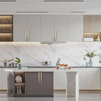 Asidrama 10 Pack 7.5 Inch(192mm) Hole Centers Kitchen Cabinet Handles, Brushed Brass Cabinet Pulls Kitchen Cabinet Hardware for Cupboard Drawer Pulls