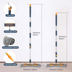 18" Microfiber Flat Mops for Floor Cleaning, Commercial Dust Mop for Hardwood Floors with Stainless Steel Handle - 6 Reusable Flat Mop Refills and 1 Dirt Removal Scrubber Included