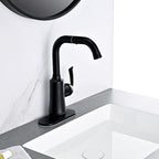 6 Inch Faucet Deck Plate for Bathroom Sink - Universal Fit for 1 Hole or 3 Hole 4 Inch Centerset Basins - Escutcheon Faucet Plate - Stainless Steel Faucet Hole Cover(Matte Black)