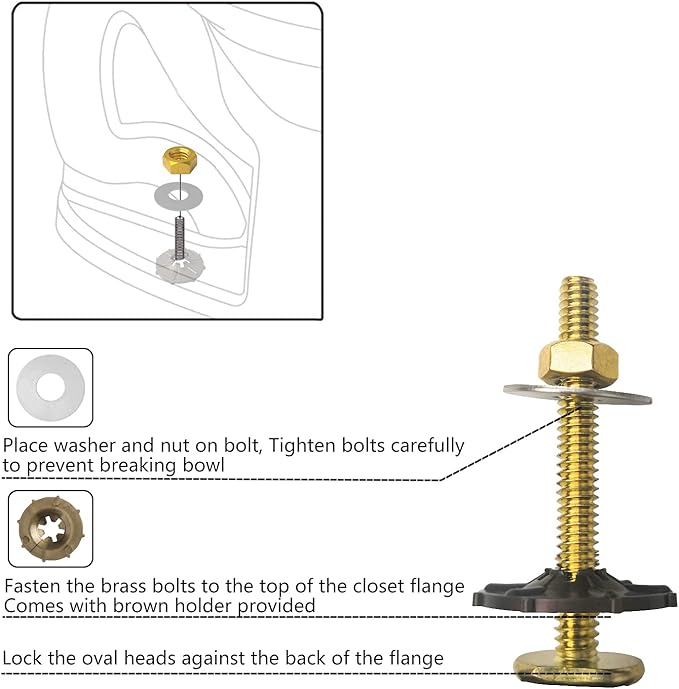 Extra Thick Wax Ring Toilet Kit,with Bolts for Reinstallation of the Toilet,Fits 3-inch or 4-inch Waste Lines(2 PCS)