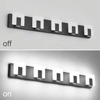 Aipsun 5 Lights Modern Black Vanity Light Up and Down Black Bathroom Lighting Fixtures LED Bathroom Wall Light Over Mirror 6000K