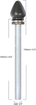 Bieye SS032 Lampshade Support with Finial for Tiffany Style Stained Glass Floor Lamp Table Lamp (G3/8 125mm All Thread)