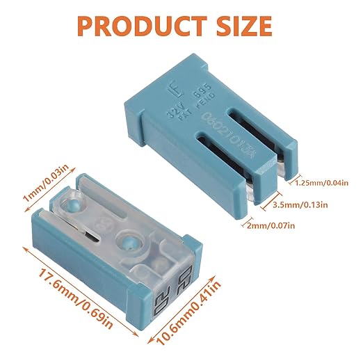 20A 32V Mini Slotted Automotive MCASE Shaped Cartridge Fuse Kit(Pack of 10pcs,20A)