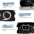 Electric Tankless Water Heater 240V, ECOTOUCH 6kW Point of Use Tankless Water Heater Instant Hot Water Heaters Electric with Self-modulation Technology ETL Certificated ECO60BE Black