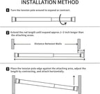 6 Pcs Window Security Bars, Adjustable Sliding Glass Door Bar Sliding Door Security Bar Window Safety Lock Bar with Rubber Tips for Children Home, Extends from 15.8-27.6 Inch, White