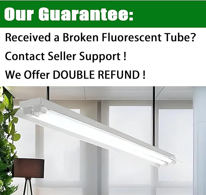 25 Pack F32T8/841 Fluorescent Tube 48 Inch, T8 Fluorescent Light Bulb 4 Foot 32 Watt 4100K Cool White 2600 Lumens G13 Base