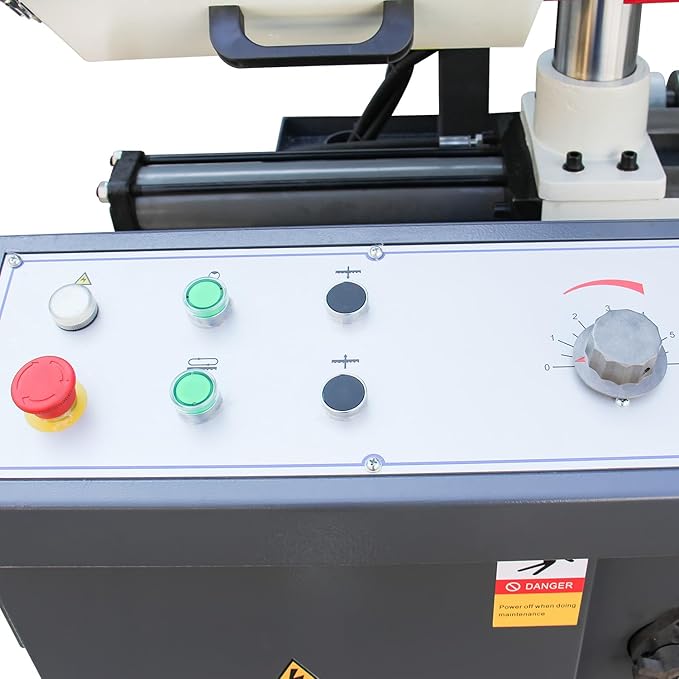 KAKA INDUSTRIAL Metal Bandsaw 11 Inch Capacity Double Column Horizontal Band Saw Hydraulic Control Semi-Automatic for Metal Fabrication Shops, Maintenance Facilities, and Industrial Workshops TBK-11