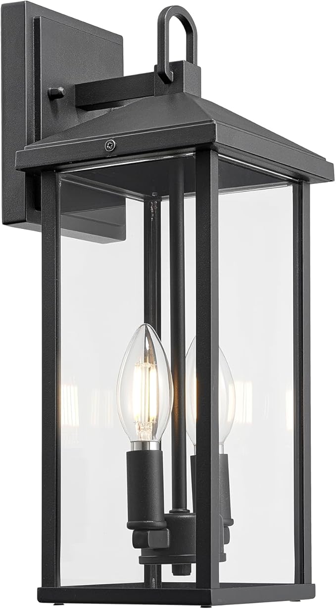 Darkaway Outdoor Wall Lights for House, Exterior Lighting Fixtures Wall Mount Porch Lights Waterproof Outdoor Sconce Lights with Clear Glass for Patio Hallway Garage E12 Socket