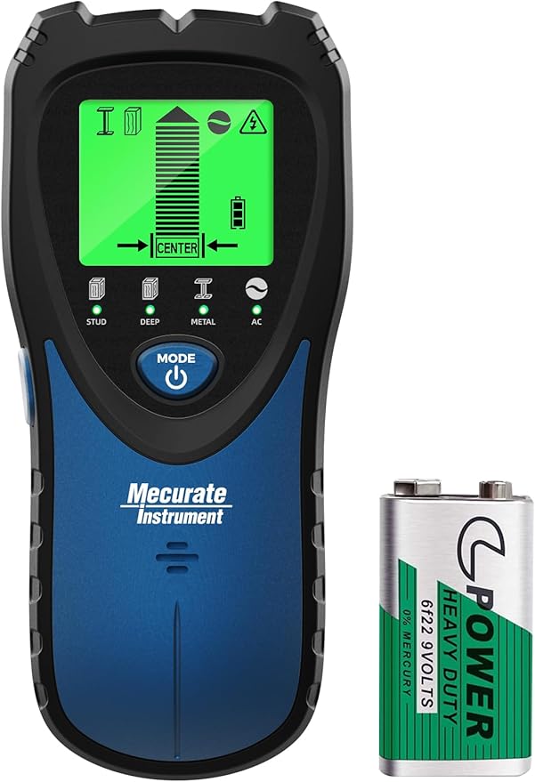 Mecurate 5-in-1 Stud Finder with LCD Display, Wall Scanner for Studs, Metal, AC Wires Detection, Lightweight & Durable, Perfect for Homeowners & DIY Projects(Blue)