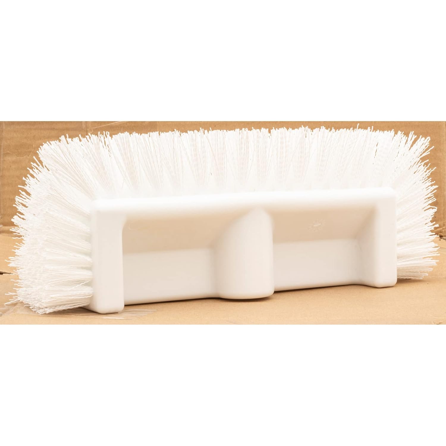 SPARTA Multi-Level Tile Scrub Brush 12" Wide Brush Head, Heavy-Duty Tile Cleaning Brush with End Bristles for Commercial Tiles, Tubs and Floor, Plastic, 12 Inches, White