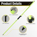 GPS Pole, 6.6FT Surveying Prism Pole, 2M Prism Pole for Land Surveying, Black