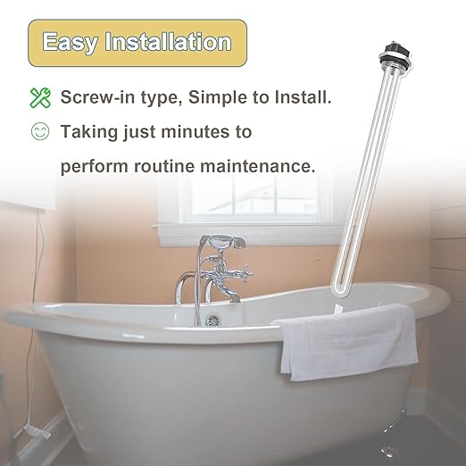 Upgraded AO Smith 100108283 4500W 240V Water Heater Element, For ECT 52/55/66/80/120,ECS 30/40/50,ECLN ELJN ECJN 40,ECL 30/50, E6 Electric Water Heaters, Replace 100108284 9000092015 9000092045