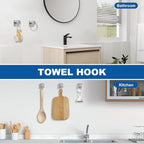 Cilee 15-Pieces Bathroom Hardware Set - Brushed Nickel Bathroom Accessories, 24 Inch Towel Bar, Square Towel Ring, Toilet Paper Holder, Towel Hook, Wall-Mounted Stainless Steel Towel Bar Rack Set