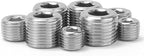 20 Pcs Stainless Steel Pipe Plug Fitting, 5 Sizes 1/8" 1/4" 3/8" 1/2" 3/4" NPT Male Internal Hex Thread Socket Pipe Plug Fitting Assortment Kit
