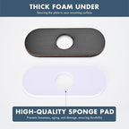 6 Inch Faucet Deck Plate for Bathroom Sink - Universal Fit for 1 Hole or 3 Hole 4 Inch Centerset Basins - Escutcheon Faucet Plate - Stainless Steel Faucet Hole Cover(Oil Rubbed Bronze)