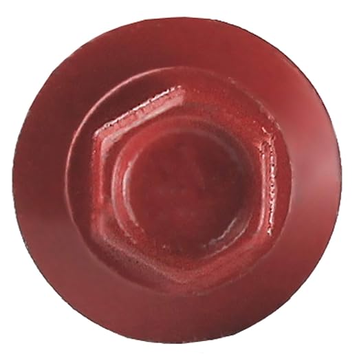 #14 Metal ROOFING SCREWS: (250) Screws x 1-1/2" CRIMSON RED Hex Head Sheet Metal Roof Screw. Self starting/tapping metal to woodsheet metal siding screws. EPDM washer. for corrugated roofing