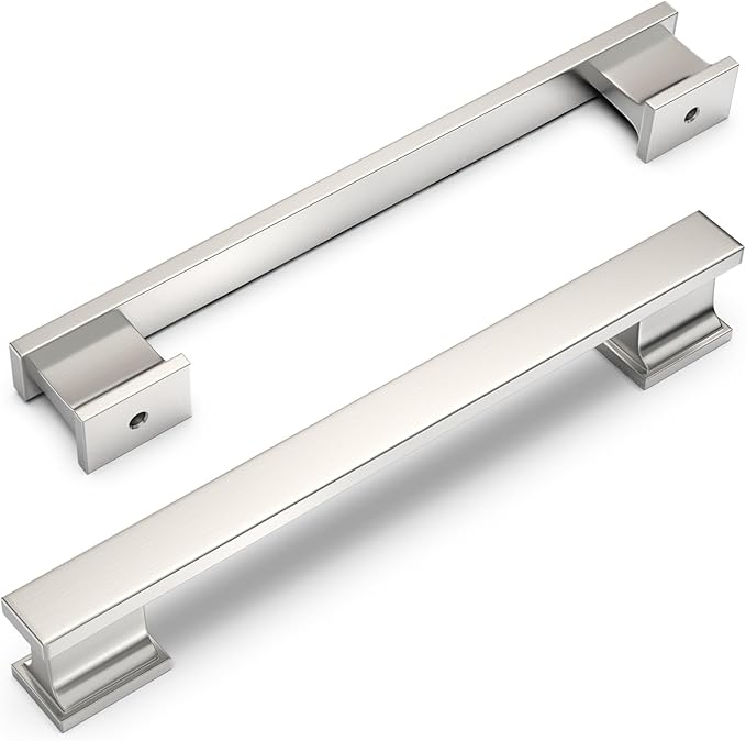 COTYKILEY 10 Pack 5 Inch(128mm) Brushed Satin Nickel Cabinet Handles Kitchen Cabinet Pulls Cabinet Door Handles Kitchen Cabinet Hardware Cupboard Drawer Pulls