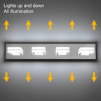 Ralbay Modern LED Bathroom Vanity Lights 4 Lights Up and Down Modern Chrome Bathoom Wall Lighting Over Mirror Rotatable Acrylic Stainless Steel Chrome Vanity Lights
