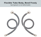 WOWOW 8 Inch Faucet Supply Hose Faucet Line Braided Nylon Sink Faucet Supply Line 3/8" Comp x 1/2" Comp 2Pcs (1 Pair)