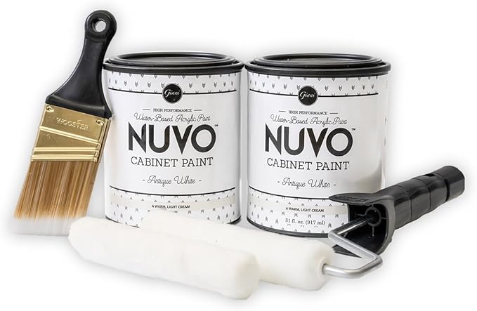 Nuvo Antique White Cabinet Makeover Kit - Easy DIY 7-Piece Set, Warm Cream, Long-Lasting Finish