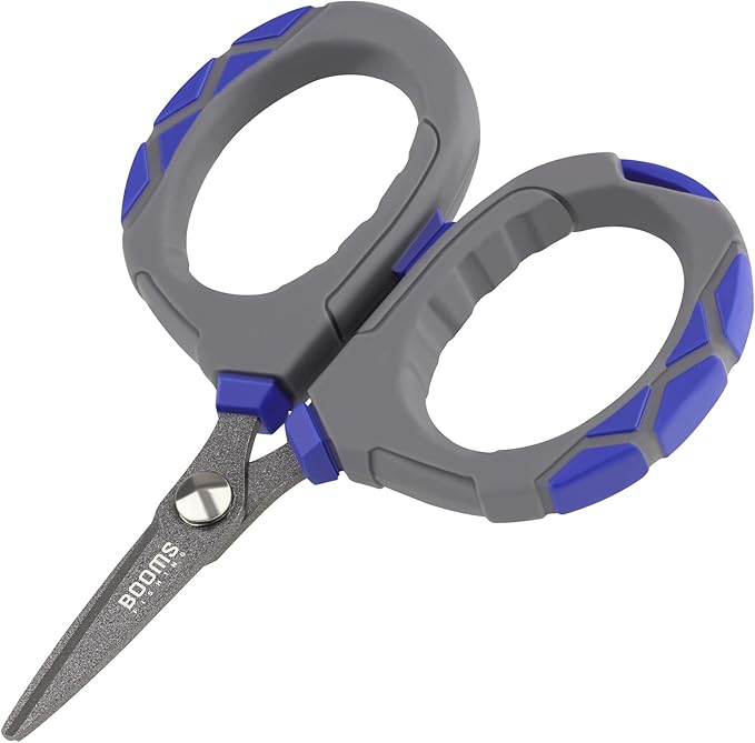 Booms Fishing Braided Line Scissors: Micro-Serrated Stainless Steel Blades Line Cutter - XW01 4.1" Fishing Serrated Shears