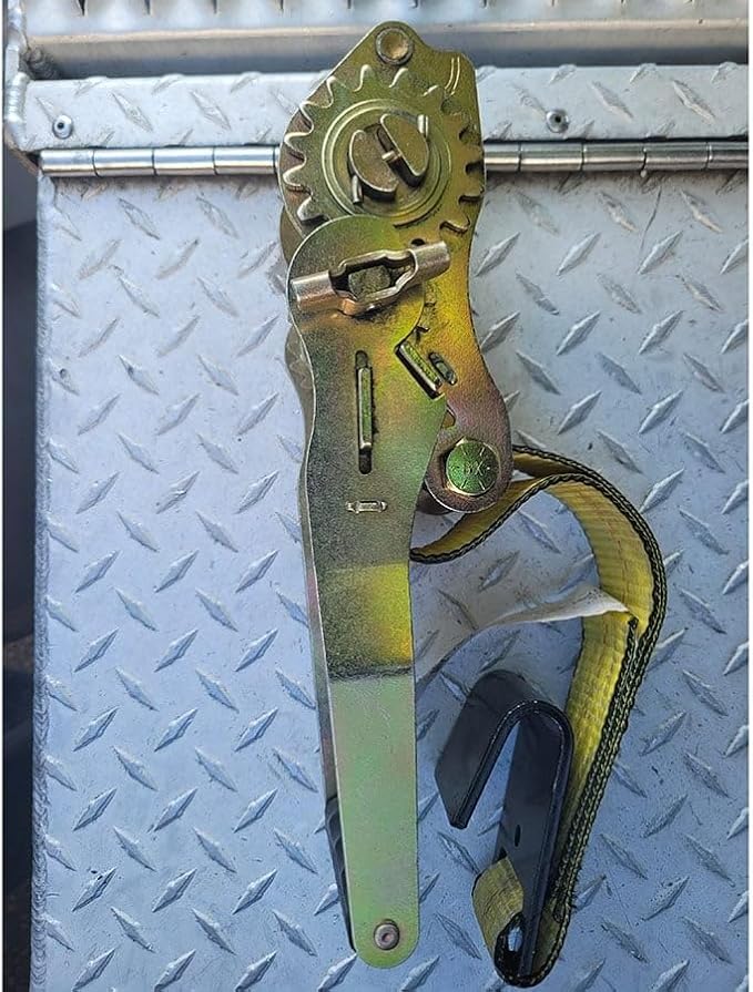 Mytee Products 8 Pack 4" x30' Self-Tensioning Ratchet Tie Down Straps with Flat Hooks - 5,400 Lbs WLL - Heavy Duty Tie Down Ratchet Straps for Flatbed, Truck, Trailers, Cargo, Pickup - Yellow