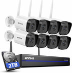 ANNKE Wireless Camera System, 16CH Expandable 4K Security NVR, 8Pcs 3MP Outdoor Cameras, 2-Way Audio, Dual-Band WiFi, Human Detection, IP66 Waterproof, 2TB HDD, Compatible with Alexa, 24/7 Protection