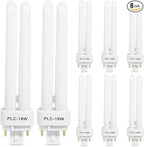 8PCS FDS18E35/4 CFL Light Bulbs Fits for Panasonic Fixtures,3500K 18W 4 Pin G24q-2 Base Plug-in Compact Fluorescent Lamp