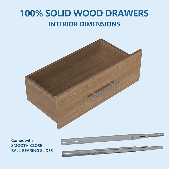 Modular Closet Organizer, 55" Wide Tower with Drawers, Wood, Wall Mounted for Walk In Closets