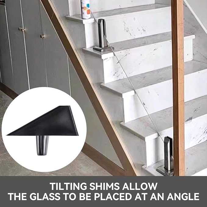 T316 Stainless Steel Glass Railing Clamp,Heavy Duty Glass Railing Spigot,Railing Post Clamp (10, Brush)