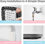 COMFEE' Portable Washing Machine, 0.9 cu.ft Compact Washer With LED Display, 5 Wash Cycles, 2 Built-in Rollers, Space Saving Full-Automatic Washer