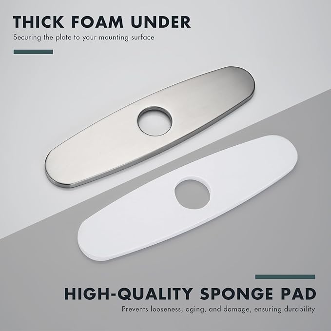 Faucet Cover Plate, Stainless Steel Deck Plate for Kitchen Sink Faucet Single Hole or Bathroom Faucet 1-3 Hole Faucet Hole Cover Round 10 Inch (Brushed Nickel)