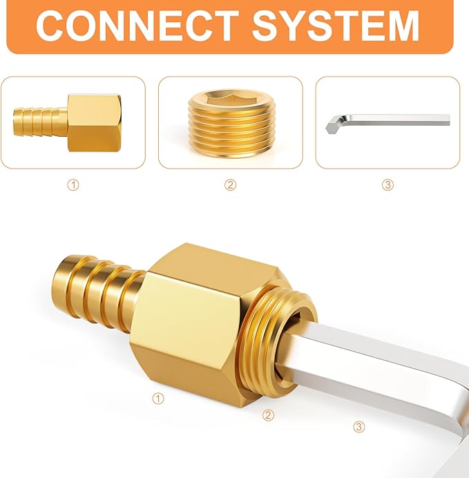 GASHER 30Pcs Brass Hex Plug Pipe Fitting, 1/8" NPT Male Pipe Plug Fitting For Closing The End Of Pipe