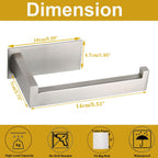 Toilet Paper Holder, Self Adhesive Tissue Holder Stainless Steel Rustproof Paper Roll Holder, No Drilling Easy to Install, Toilet Paper Rack Suitable for Office, Bathroom (2, Brushed Nickel)