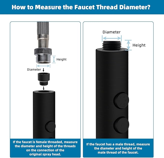 Hibbent Metal Pull Down Kitchen Faucet Head Replacement with 15 Adapters, Sink Spray Head, 2 Function Spray Nozzle Compatible with Moen, American Standard, Delta, Kohler Faucets, Oil-Rubbed Bronze