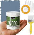 DWIL Matte Finish Furniture Paint - 5 Oz Wood Paint for Cabinets, Doors, Tables, and Dressers Refinishing - Water-Based, Non-Toxic & Odorless, Easy to Apply(Blue Grey)-Trial Pack