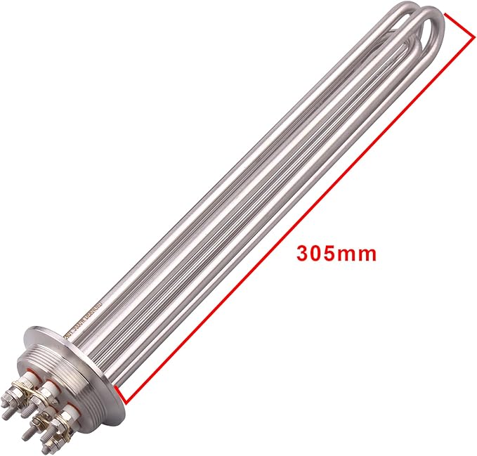 DERNORD 2 Inch Tri-Clamp 240V Water Heating Element Immersion U Type Electrical Brewing Boiler Heater (240V 9000W)