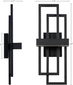 LamQee 20 Inch Modern Outdoor Wall Lights, Integrated LED 1000LM Exterior Lighting Fixture Dual Rectangle Outdoor Sconce, Black Metal Wall Mount Porch Light Outside Lamp for House Garage Door Patio