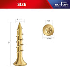 #8 x 1 Inch Deck Screws (215Pcs) 1lb. Exterior Wood Screws. Carbon Steel, Tan, Flat Head, Rust Resistant epoxy Coated, with T25 Star Bit