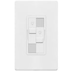 TOPGREENER Dual Load Dimmer Light Switch,Double LED Dimmer Switch, 1-Pole, No Neutral Required, UL-Listed, Wall Plate Included, White