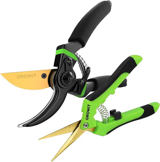 8.5" Professional Bypass Pruning Shears & Gardening Scissors Set - Super Sharp Premium Garden Shears | Pruning Shears For Gardening, Garden Hedge Clippers Handheld Pruners - Garden Scissors