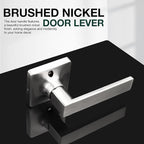 GOBEKOR 3 Pack Dummy Door Handles Satin Nickel Square Half Dummy Door Lever Single Side Pull Handle