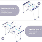 APEXCHASER Clothes Drying Rack, Foldable Gullwing Laundry Rack for Indoor Outdoor, 10pcs Clips with Bag, Collapsible Space-Saving Drying Rack for Clothes Towels Dolls, White